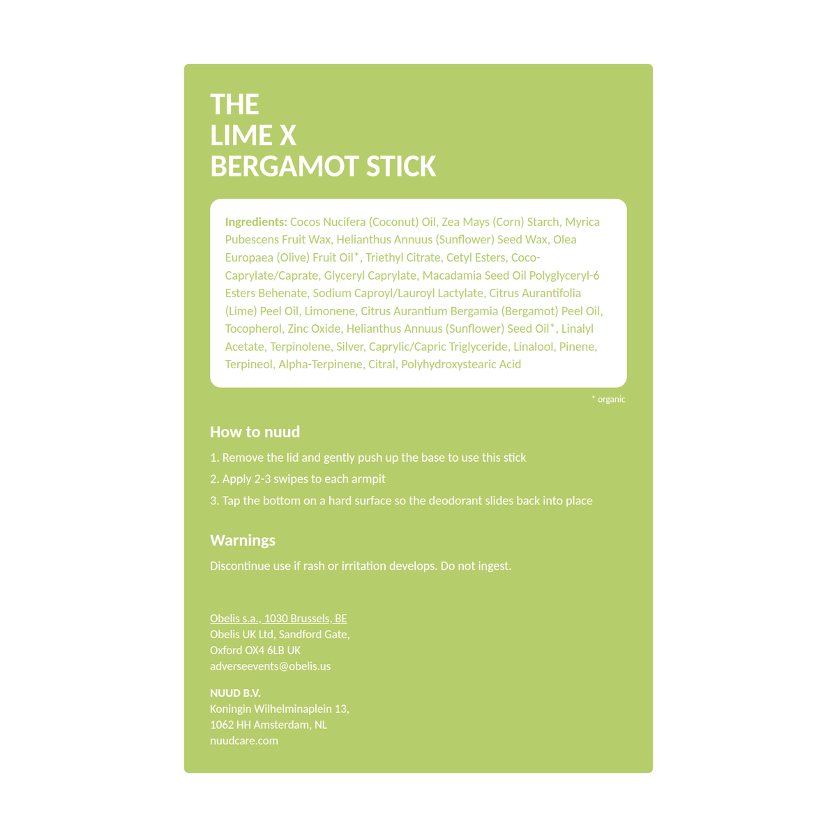 Lime x Bergamot Stick